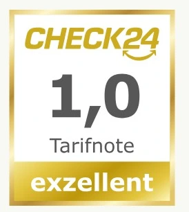 Testsiegel: CHECK24 Tarifnote 1,0 „exzellent“ für Cleos Welt Hunde-OP-Schutz (Rundum Plus inkl. SOS-Schutz)